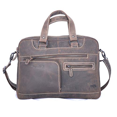 Arrigo Unisex-Erwachsene Messenger Bag Kuriertasche Braun (Donkerbruin) von Arrigo