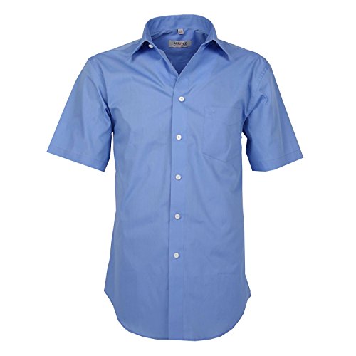 Arrivee Blaues Halbarmhemd großen Größen von XL bis 8XL, Größe:4XL von Arrivee