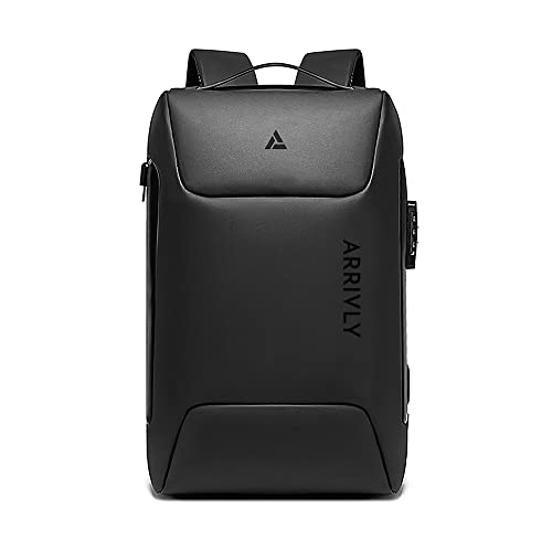 Arrivly Laptop Rucksack Damen Herren Notebook Rucksack 15,6 Rucksack Wasserdicht Arbeitsrucksack Herren Geschenke für Frauen & Herren Reisetasche Handgepäck Uni Outdoor Rucksack mit USB Schwarz Z von Arrivly