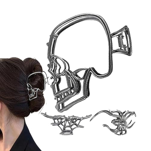 3 Stück Halloween Klaue Clips Metall Horror Klaue Klemme Spinnenkrallen Clip Gothic Klauen Clip Dekorative Gruselspinne Skelett Haarspangen für Frauen Halloween Zubehör von Arroopu
