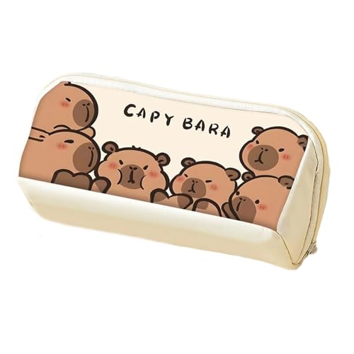 Arroopu Capybara Federmäppchen,Stifteaufbewahrung für Schüler - Doppelfach Organizer Für Schulbedarf Arbeitsplatz Unterwegs Täglicher Pendelverkehr Schreibtisch Rucksack von Arroopu