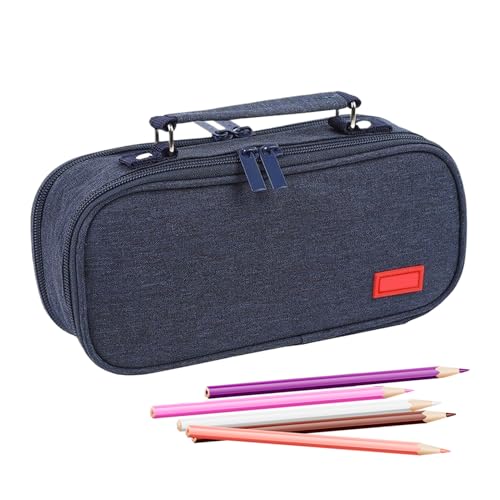 Arroopu Federmäppchen Mit Fächern,Tragbare Federtasche Mit Griff | Organizer Für Arbeitsplatz Schule Desktop Basteln Studio Reisen Wohnheim Make-up von Arroopu