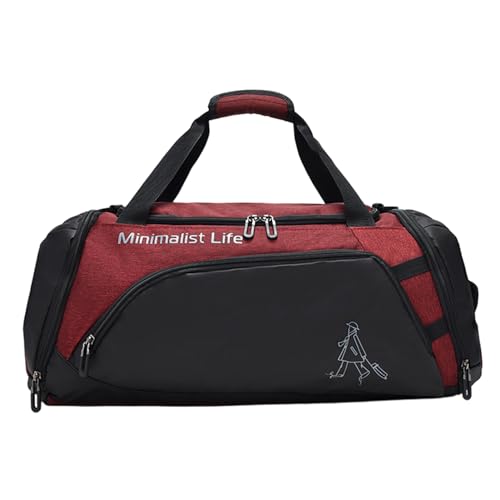 Arroopu Trainingstasche – wasserdichte und kratzfeste Sporttasche, Workout-Tasche mit Klassifizierungsdesign, Reisetaschen für Familie, Freunde, Frauen, Männer und Fitness-Enthusiasten, rot, Refer to von Arroopu