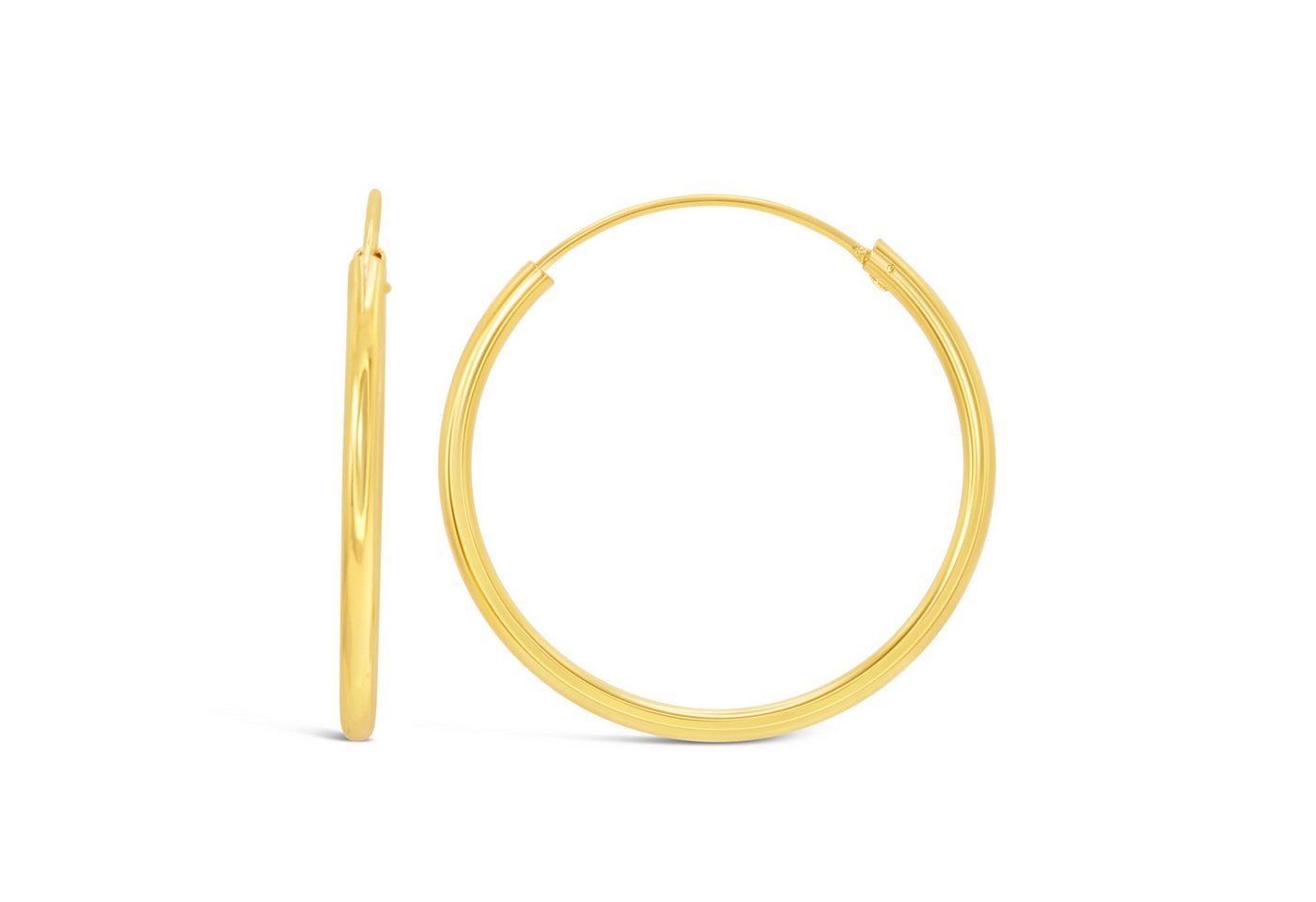 Ars-Argenti Paar Creolen Creolen Ohrringe Damen echt 925 Sterling Silber - 18K vergoldet (inkl. Schmuckbox), 925 Sterling Silber, Hypoallergen, Wasserfest, Nickelfrei von Ars-Argenti