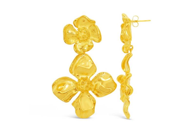 Ars-Argenti Paar Ohrhänger Exklusive Statement Ohrringe doppelt vergoldet 18K - hypoallergen (inkl. Schmuckbox), Ohrringe Statement Gold 925 Sterling Silber Goldschmuck Hypoallergen von Ars-Argenti