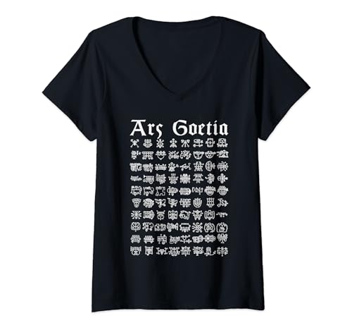 Damen Ars Goetia Lesser Key of Salomon Lemegeton 72 Dämonen Sigils T-Shirt mit V-Ausschnitt von Ars Goetia Lesser Key of solomon lemegeton