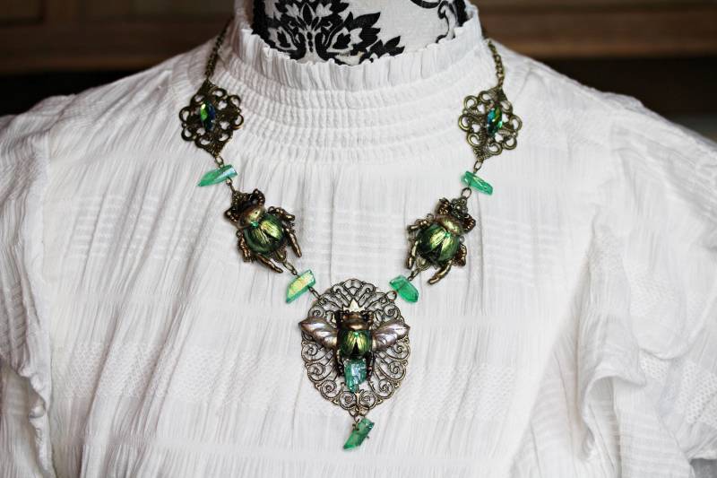 Unikat Grüne Käfer Kette Fimo Handbemalte Halskette Unisex ~Emerald~ Unikat Grüne Käfer Kette Fimo Handbemalte Halskette Unisex ~Emerald~ von ArsInsomnia