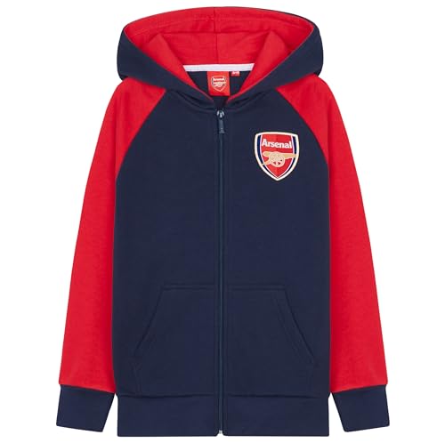 Arsenal F.C. Kapuzenpullover Jungen, Full Zip Hoodie Hoodie Jungen mit Kängurutasche - Fußball Geschenke für Jungs (Dunkelblau, 13-14 Jahre) von Arsenal F.C.