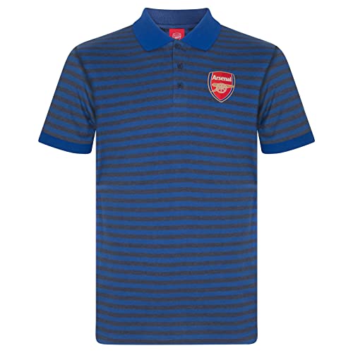 Arsenal FC - Herren Polo-Shirt mit Streifen - meliert - Offizielles Merchandise - Blau - XXL von Arsenal F.C.
