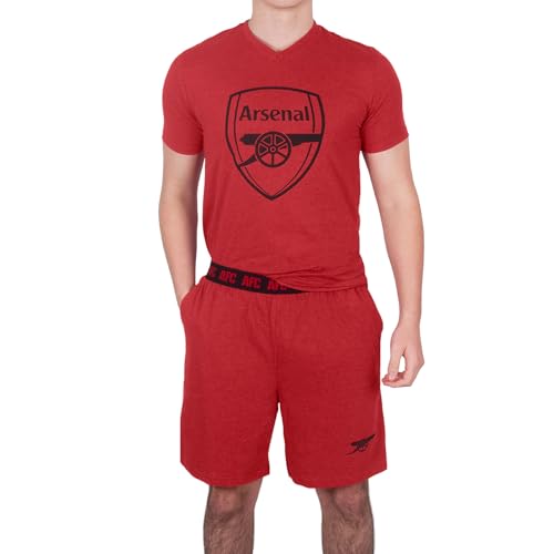 Arsenal FC - Herren Schlafanzug-Shorty - Offizielles Merchandise - Rot meliert - L von Arsenal F.C.