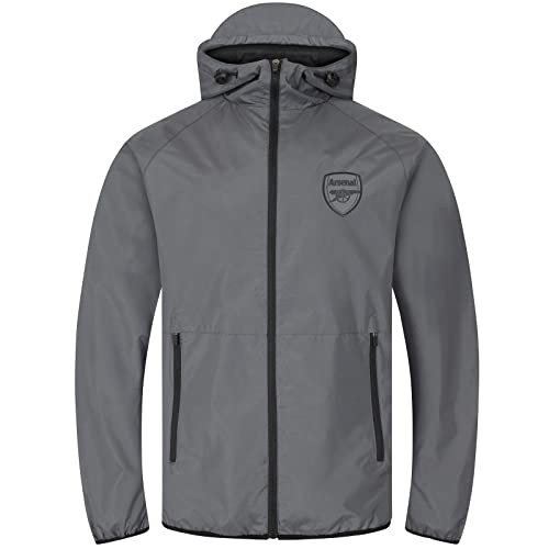 Arsenal FC - Herren Wind- und Regenjacke - Offizielles Merchandise - Geschenk für Fußballfans - Grau - Kapuze mit Schirm - 3XL von Arsenal F.C.