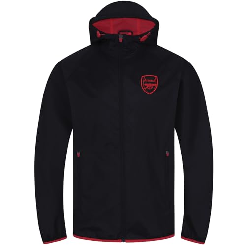 Arsenal FC - Herren Wind- und Regenjacke - Offizielles Merchandise - Geschenk für Fußballfans - Schwarz - Kapuze mit Schirm - 2XL von Arsenal F.C.