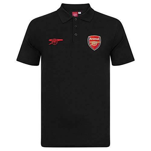 FC Arsenal Herren Polo-Shirt mit originalem Fußball-Wappen - Geschenk - Schwarz mit Wappen - M von Arsenal F.C.