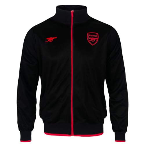 FC Arsenal Herren Retro-Trainingsjacke - Fußballgeschenk - 100% Polyester - Schwarz - L von Arsenal F.C.