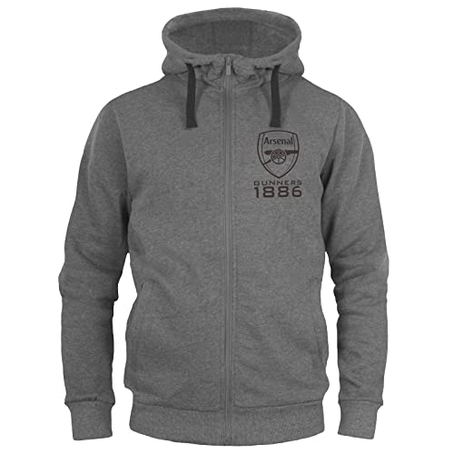 Arsenal FC - Herren Fleece-Sweatjacke - Offizielles Merchandise - Geschenk für Fußballfans - Grau - S von Arsenal FC