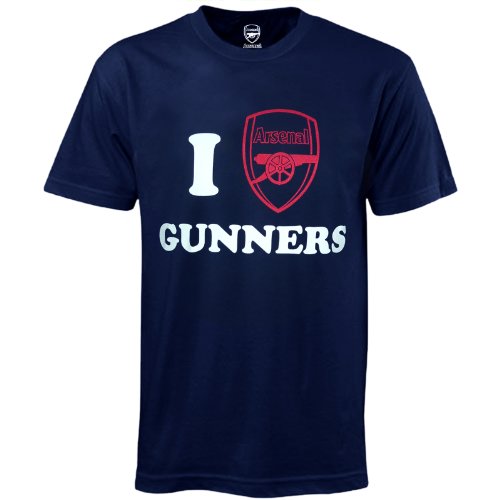 Arsenal FC - Herren T-Shirt mit Schriftzug „I Love Gunners“ - Offizielles Merchandise - Marineblau - M von Arsenal FC