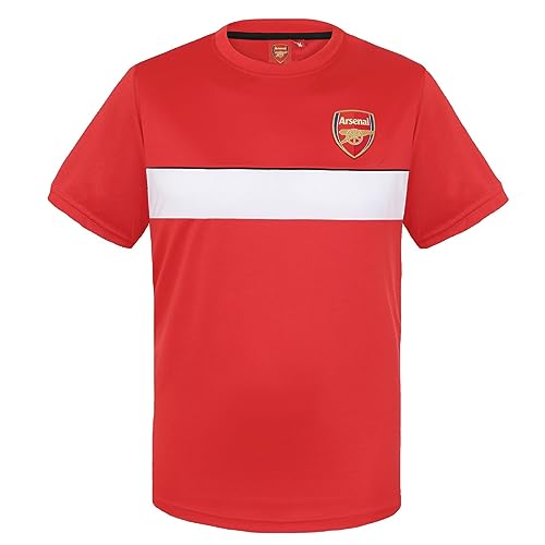 Arsenal FC - Herren Trainingstrikot aus Polyester - Offizielles Merchandise - Geschenk für Fußballfans - Rot mit weißem Streifen - L von Arsenal F.C.