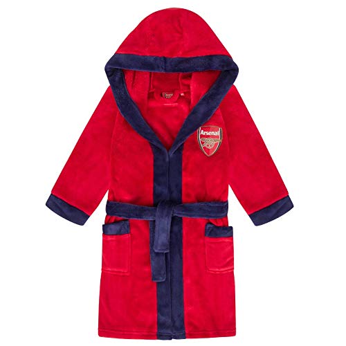 Arsenal FC - Jungen Fleece-Bademantel mit Kapuze - Offizielles Merchandise - Geschenk für Fußballfans - Rot - 7-8 Jahre von Arsenal FC