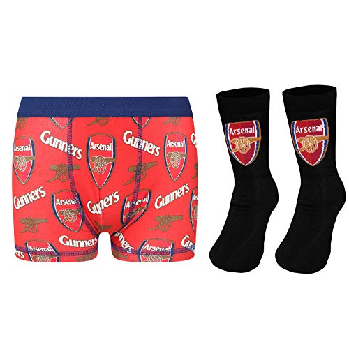 Arsenal FC - Jungen Socken & Boxershorts - Offizielles Merchandise - Rot/Mehrfarbig mt Wappen - 11-12 Jahre von Arsenal FC