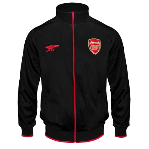 Arsenal FC - Jungen Trainingsjacke im Retro-Design - Offizielles Merchandise - Geschenk für Fußballfans - Schwarz - 2-3 Jahre von Arsenal FC