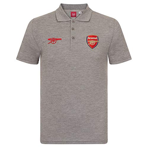 FC Arsenal Herren Polo-Shirt mit originalem Fußball-Wappen - Geschenk - Grau - L von Arsenal FC