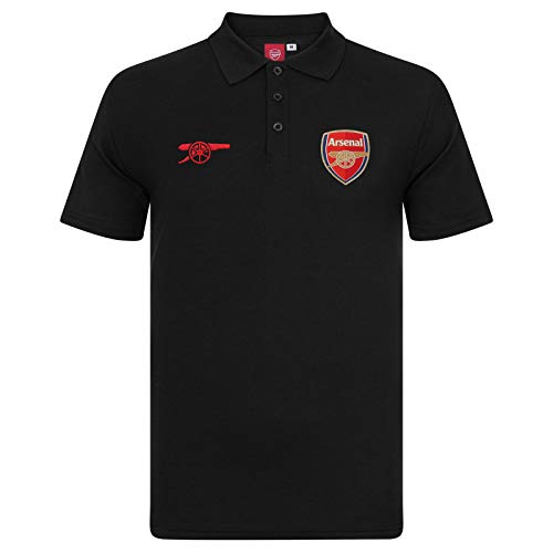 FC Arsenal Herren Polo-Shirt mit originalem Fußball-Wappen - Geschenk - Schwarz - L von Arsenal FC