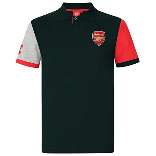 FC Arsenal Herren Polo-Shirt mit originalem Fußball-Wappen - Geschenk - Schwarz mit Kontrastärmeln - XL von Arsenal FC