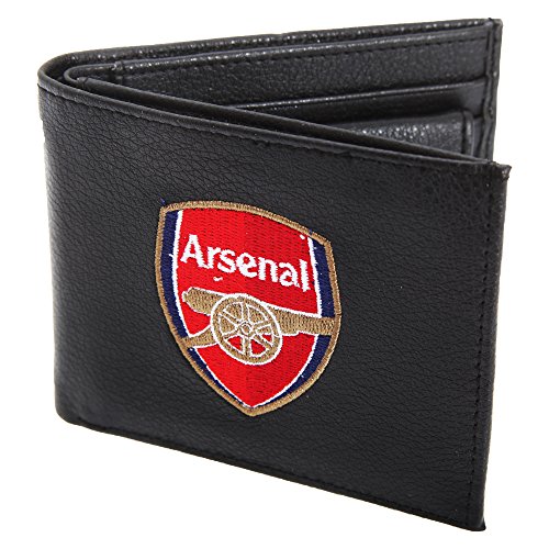 Arsenal FC Herren Leder Geldbörse mit Club Wappen (Einheitsgröße) (Schwarz) von Arsenal London