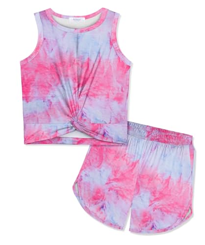 Arshiner Bekleidungssets für Mädchen Batik Top Shorts Kinderkleidung Set Freizeit Jogginganzug Kinder Sport Outfit 160/13-14 Jahre von Arshiner