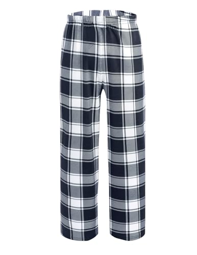 Arshiner Jungen Schlafanzughose Lang Kariert Pyjamahose Kinder Elastische Taille Freizeithose mit 2 Taschen Schlafanzüghosen für Jungen & Mädchen 11-12 Jahre von Arshiner