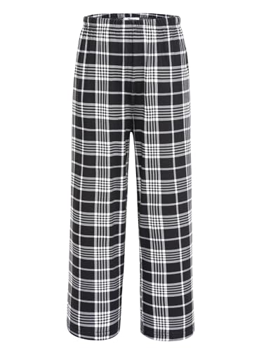 Arshiner Jungen Schlafanzughose Lang Kariert Pyjamahose Kinder Elastische Taille Freizeithose mit 2 Taschen Schlafanzüghosen für Jungen & Mädchen 14-15 Jahre von Arshiner
