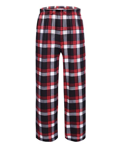 Arshiner Jungen Schlafanzughose Lang Kariert Pyjamahose Kinder Elastische Taille Freizeithose mit 2 Taschen Schlafanzüghosen für Jungen & Mädchen 14-15 Jahre von Arshiner