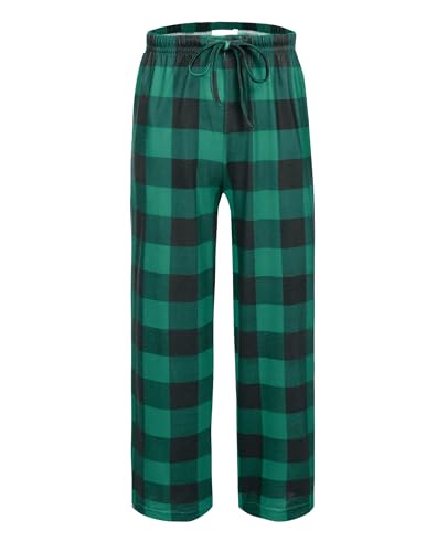 Arshiner Jungen Schlafanzughose Lang Kariert Pyjamahose Kinder Elastische Taille Freizeithose mit 2 Taschen Schlafanzüghosen für Jungen & Mädchen 11-12 Jahre von Arshiner