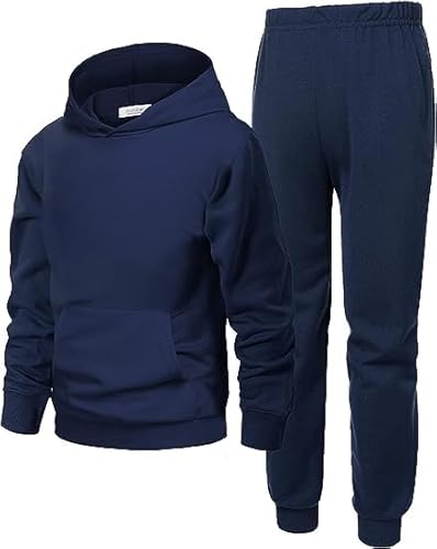 Arshiner Jungen Trainingsanzug Kinder Hoodie und Jogginghose Sportanzug Kapuzenpullover Jogginganzug Set Trainingsanzug für Jungen 10-11 Jahre Dunkelblau von Arshiner