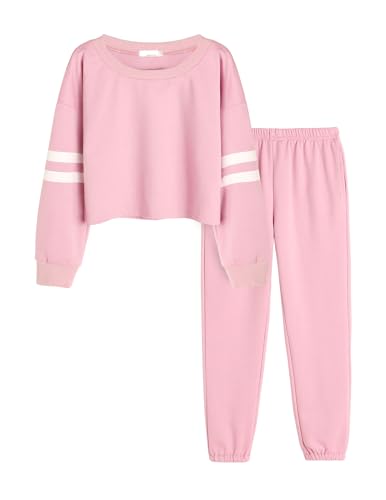 Arshiner Kinder Kleidung Set Mädchen Anzug Sportanzug Jogginganzug Trainingsanzug Bekleidungsset Zweiteiller Freizeitanzug 110 116 Rosa 120 von Arshiner