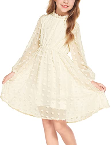 Arshiner Kleider Mädchen Elegant Rüschenkragen Freizeitkleid Langarmkleid Partykleid Festlich Hochzeit A-Linie Lässiges Kleid für Mädchen Blau 150 Arshiner Kleider Mädchen Elegant Rüschenkragen Freizeitkleid Langarmkleid Partykleid Festlich Hochzeit A-Linie Lässiges Kleid für Mädchen Blau 150 von Arshiner