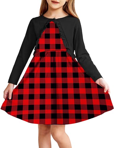 Arshiner Mädchen Kleider Bolero Kinder Ärmelloses Kleid mit Strickjäckchen Set Baumwolle Festliche Freizeit Kleid für Kleine Mädchen 3-4 Jahre 100 von Arshiner