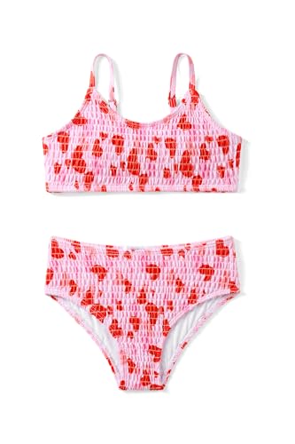 Arshiner Mädchen Bikini-Set Blumen Sommer Kinder Badeanzuge Zweiteiliger Mode Tankini Hautfreundlich Atmungsaktiv Bikinis für Mädchen 13-14 Jahre von Arshiner