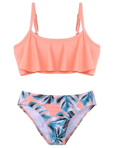 Arshiner Mädchen Bikini Set Zweiteiler Bademode mit Rüschen Kinder Badeset Schwimmanzug Badebekleidungsset Muster 3/130 7-8 Jahre von Arshiner