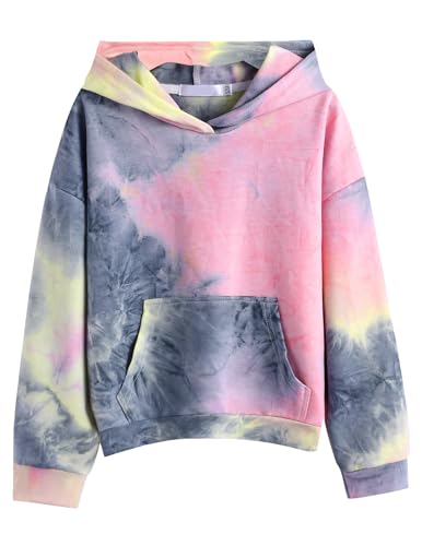 Arshiner Mädchen Hoodie Batik Kinder Pullover Freizeit Mode Sweatshirt mit Kapuze Herbst Winter Langarm Kapuzenpullover für Mädchen 7-8 Jahre 130 von Arshiner
