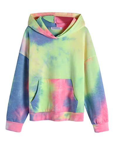 Arshiner Mädchen Hoodie Batik Kinder Pullover Freizeit Mode Sweatshirt mit Kapuze Herbst Winter Langarm Kapuzenpullover für Mädchen 9-10 Jahre 140 von Arshiner
