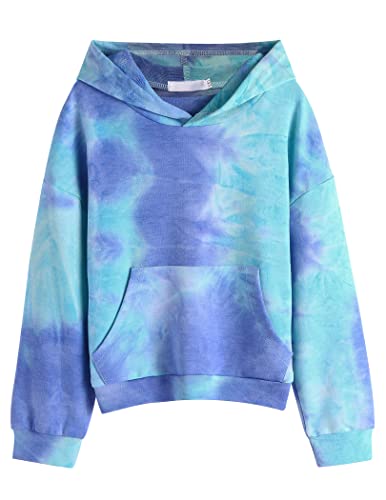 Arshiner Mädchen Hoodie Tie-dye Kapuzenpullover Kinder Langarm Herbst Frühling Sweatshirt mit Kapuze Batik Pullover für Mädchen 5-6 Jahre von Arshiner