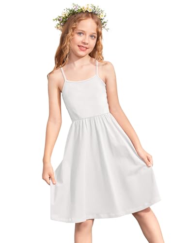 Arshiner Mädchen Kleider Hawaii Kinder Sommer Trägerkleid Festliches Freizeitkleid A-Linie Midi Party Ärmellose Kleid für Mädchen 7-8 Jahre von Arshiner