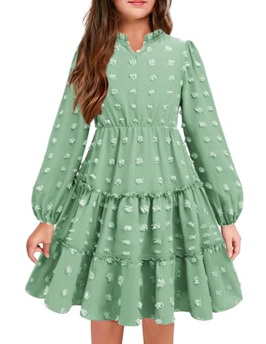 Arshiner Mädchen Kleid Festliches Langarm Winterkleid V-Kragen Kinderkleid Grün Herbstkleid Geburtstagskleid Chiffonkleid Festkleid 140/10-11 Jahre Arshiner Mädchen Kleid Festliches Langarm Winterkleid V-Kragen Kinderkleid Grün Herbstkleid Geburtstagskleid Chiffonkleid Festkleid 140/10-11 Jahre von Arshiner