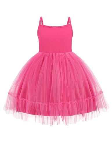 Arshiner Mädchen Kleid Rosarot Ärmelloses Sommerkleid Kinder Strapskleid Party Geburtstagskleid Festliches Kleinkindkleid Tüllkleid 2-3 Jahre von Arshiner