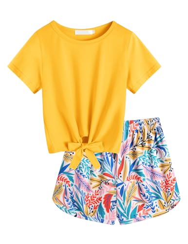 Arshiner Mädchen Kleidung Set Batik Sommer T-Shirt mit Shorts Kinder Freizeitanzug Sport Bekleidungssets für Mädchen 5-6 Jahre von Arshiner