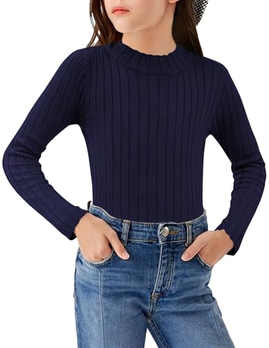 Arshiner Mädchen Langarmshirt Halber Rollkragenpullover Kinder Freizeit Pullover Langarm Oberteile Mode Strickpullover Herbst Winter Elegant Shirt 7-8 Jahre Marineblau Arshiner Mädchen Langarmshirt Halber Rollkragenpullover Kinder Freizeit Pullover Langarm Oberteile Mode Strickpullover Herbst Winter Elegant Shirt 7-8 Jahre Marineblau von Arshiner