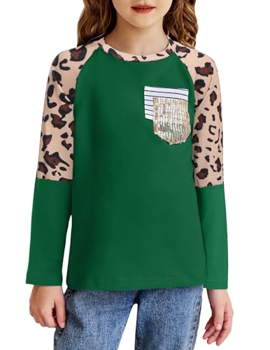 Arshiner Mädchen Patchwork Langarmshirt Kinder Rundhals Pullover Lässig Farbe Block T-Shirts für Mädchen 4-12 Jahre von Arshiner