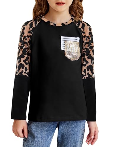 Arshiner Mädchen Patchwork Langarmshirt Kinder Rundhals Pullover Lässig Farbe Block T-Shirts für Mädchen 4-12 Jahre von Arshiner