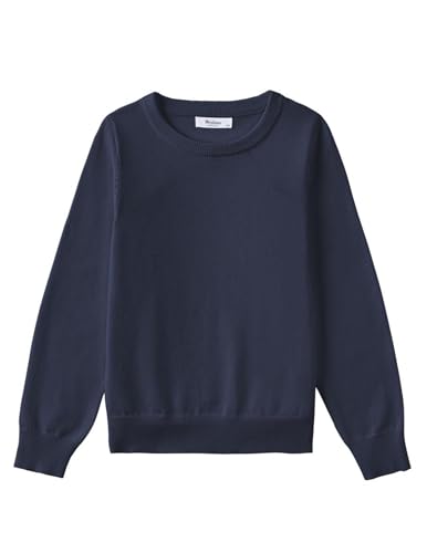 Arshiner Mädchen Pullover Dunkelblau Herbst Winter Langarmshirt Kinder Rundhals Strickpullover Freizeit Schulpullover 140/8-9 Jahre von Arshiner
